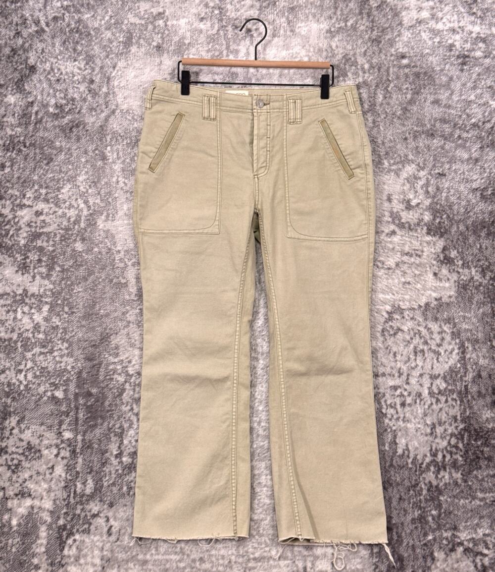 Anthropologie Pants 29 Womens Pilcro Green Canvas Cut Off Utility Fatigue